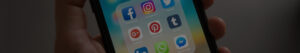 A smart phone with social media icons